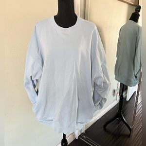 Brandy Melville Light Blue Oversize Sweatshirt With Pockets Size Medium